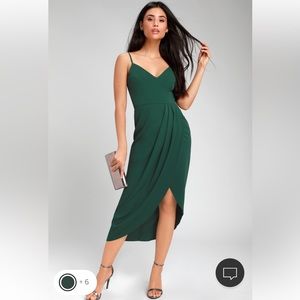 Lulus Reinette Dark Green Midi Dress